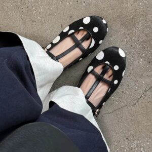 Polka Dot T-Strap Mary Jane Flats