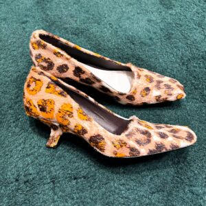 Leopard Print Hair-on-Leather Kitten Heels