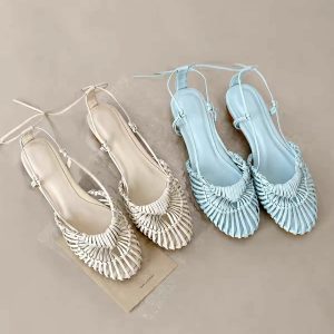 Elegant Woven Leather Flat Sandals