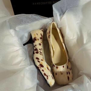 Handcrafted Animal-Print Calf-Hair Leather Pumps