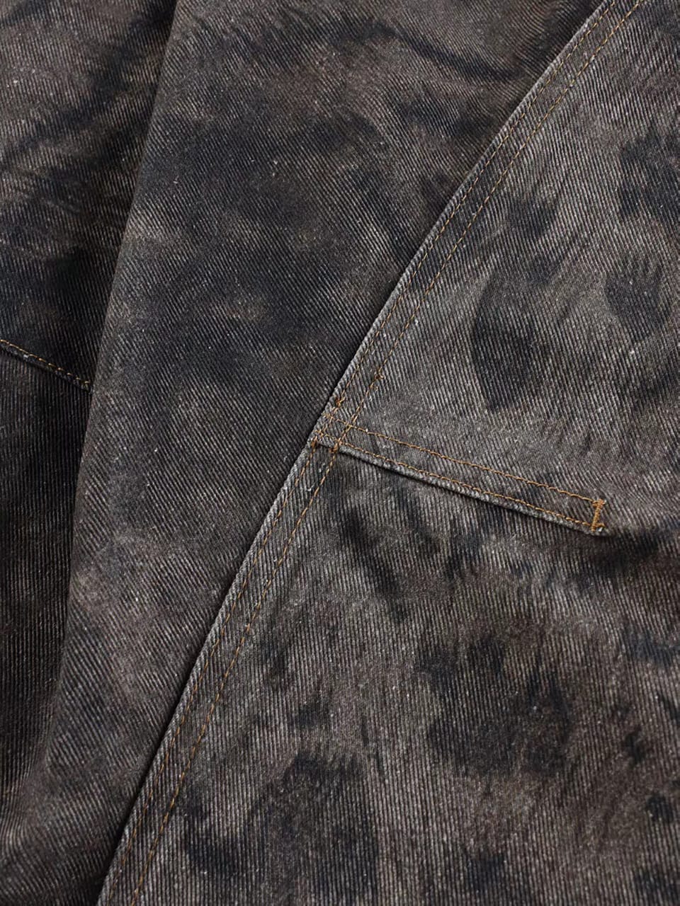 Washed Animal Print Asymmetric Balloon Jeans - Image 7