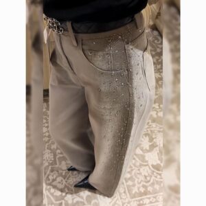 Sparkle Side-Gradient Denim Trousers