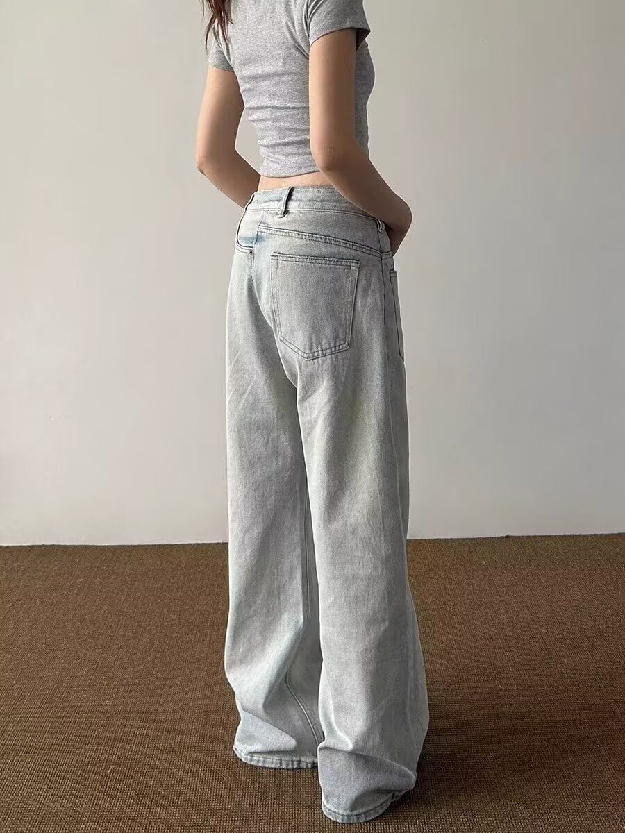 Deconstructed Asymmetric Wide-Leg Jeans - Image 3