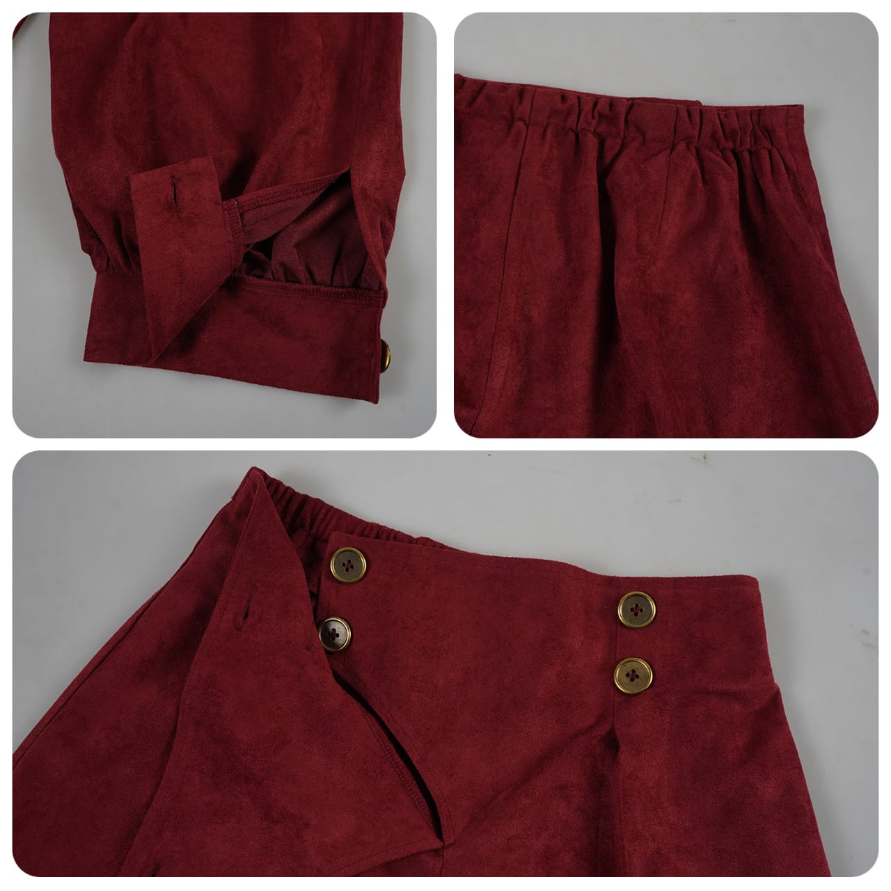 Vintage High-Waisted Faux-Suede Bloomers - Image 9