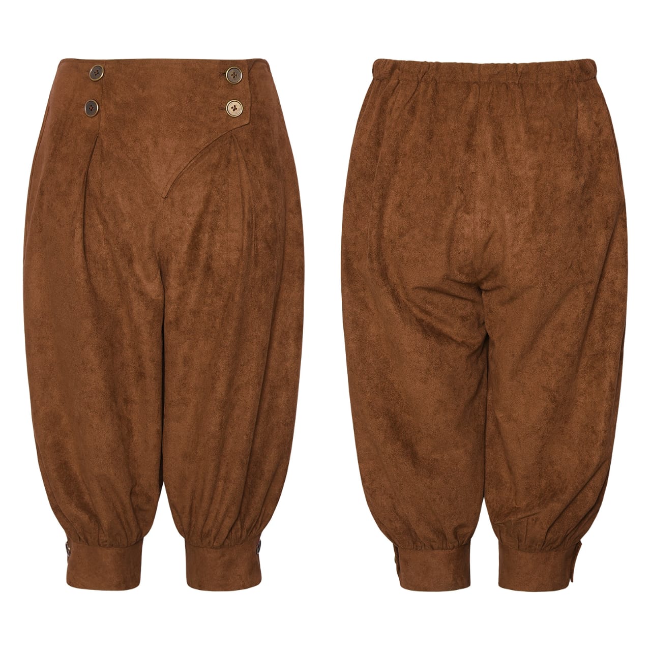 Vintage High-Waisted Faux-Suede Bloomers - Image 8