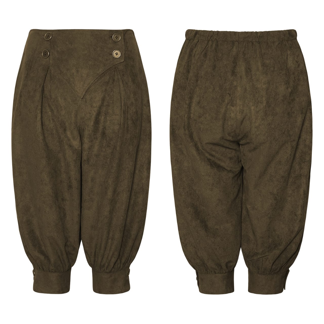 Vintage High-Waisted Faux-Suede Bloomers